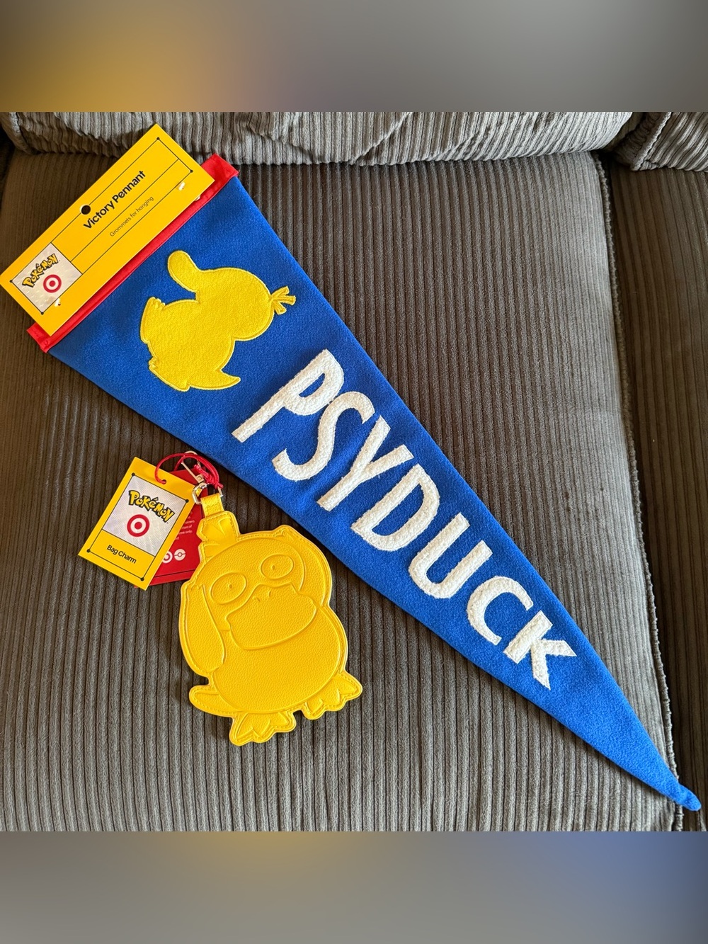 Pokemon X Target Psyduck Bag Charm and banner Exclusive New Luggage